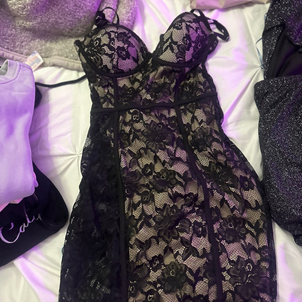 Elegant Black Lace Lingerie Dress